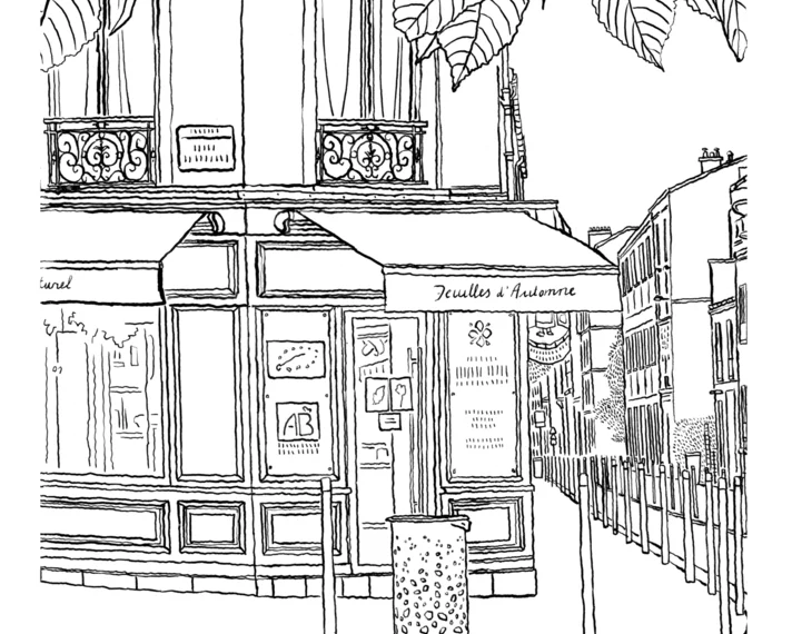 La place Berault dessinée à l'encre de Chine